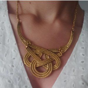 Textured Knot Metal Necklace